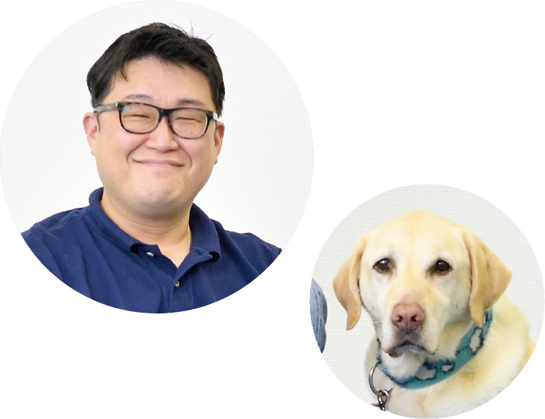 にしざわよういちろうさんと介助犬ラッキー