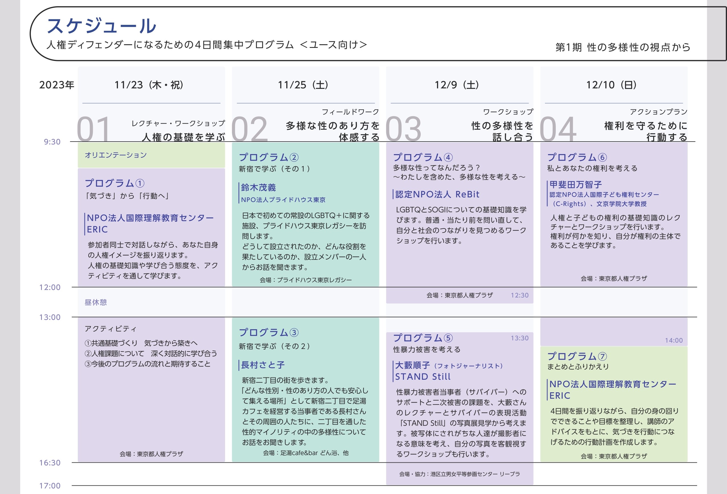 スケジュール一覧