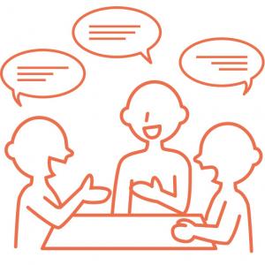 討論しているイラスト